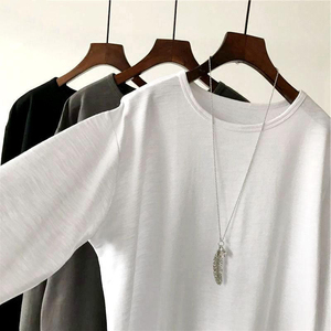 Camiseta de cuello redondo para mujer, camiseta ligera de algodón, Camiseta cómoda de manga corta a la moda para atuendo diario de verano - Product Image 6