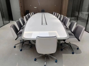Modern Luxury Smart LED Conference <b>Table</b> Eco Friendly Wooden Boardroom Meeting Desk Convertible Futuristic Multipurpose Training - Product Image 5