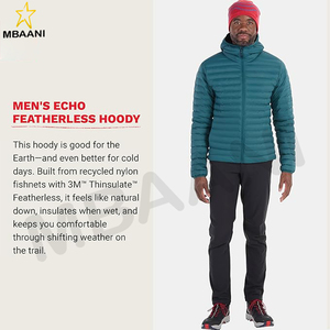 Men's Echo Featherless <b>Hoody</b> - Lightweight Down-Alternative Puffer Jacket with Hood - Product Image 3