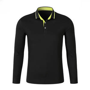 Polos de algodón de manga larga para hombre, venta al por mayor, polos de tamaño personalizado para hombre, polos de hombre de color contrastante de calle alta - Product Image 4