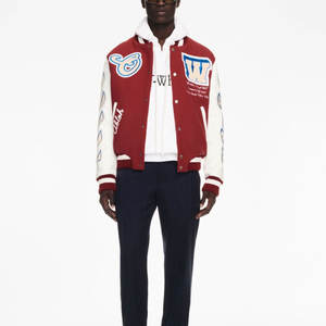 Chaqueta universitaria personalizada para hombre, fabricante OEM, lana y piel sintética, estilo de béisbol clásico con parches de chenilla, pedidos al por mayor - Product Image 1