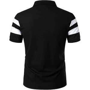 Camiseta de manga corta con bloques de color a rayas de verano para hombre Polo de punto elegante e informal con opciones personalizadas disponibles - Product Image 3