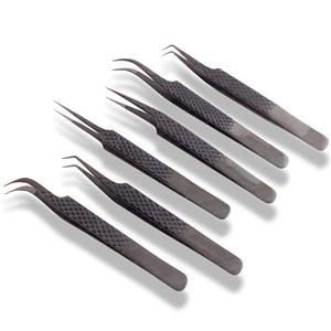 Pince à épiler en fibre de diamant Plasma noir en acier inoxydable japonais pour cils 3D 4D 5D - Product Image 1