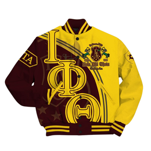 Iota Phi Theta Fraternity 1963 Brown Gold Varsity Jacket Letterman Jacket Greek Life Apparel Premium University Wear - Product Image 2