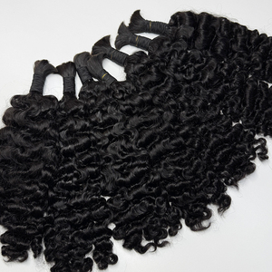 Soft Curly Human Hair Bulk No Weft Natural Color Full Texture Hair For Boho <b>Braids</b> <b>Wig</b> Making - Product Image 1