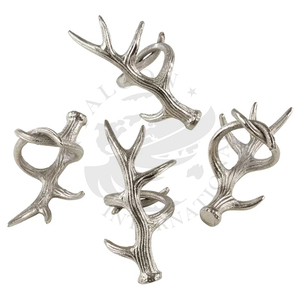 Rond de serviette unique Rond de serviette fantaisie pour la maison Hôtels et restaurants Décoration de table de mariage Rond de serviette en bois de cerf en aluminium décoratif - Product Image 5