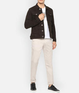 Alta calidad Color sólido Tallas grandes Casual Elegante Invierno Carta Patrón Soporte Varsity Chaqueta de mezclilla para hombres Precio al por mayor - Product Image 2