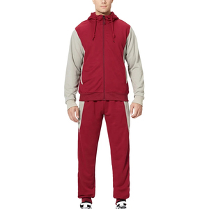 Ensemble de survêtements 2 pièces décontractés à manches longues avec veste et pantalon zippés pour hommes - Product Image 1