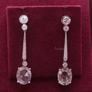 IGI Certified Lab Grown Diamond Oval Drop Dangle <b>Earrings</b> in 925 Sterling <b>Silver</b> | Luxury Long Diamond <b>Earrings</b> - Product Image 6