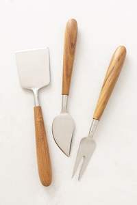 Utensilio para Queso de Acero Inoxidable de Alta Calidad con Mango de Mármol Color Marfil, Utensilios de Cocina, Precio Razonable - Product Image 2