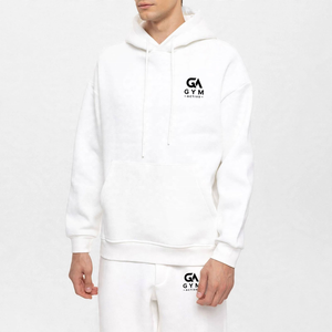 Ensemble de survêtement d'hiver blanc pour homme GYM Active, pantalon de jogging, couleur unie, manches longues, coupe décontractée, poids moyen, respirant - Product Image 4