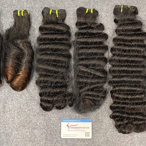 HOT STYLE extension de cheveux à vague profonde à la vapeur personnaliser longueurs de 10-30 pouces cheveux à trame de couleur noire naturelle - Product Image 4