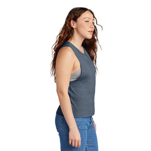 Camiseta Deportiva sin Mangas para Mujer, Fabricada por OEM/ODM, Venta al por Mayor, Elástica, de Poliéster, Ajustada, con Impresión Personalizada - Product Image 2