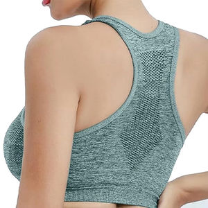 Sujetador deportivo de tela transpirable para mujer con diseño de cuello Halter simple, nuevas técnicas lavadas - Product Image 4