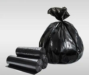 Sacs poubelle sacs à ordures en rouleau noir pour déchets ménagers emballage de poubelle à poche plate fabriqué au Vietnam - Product Image 2