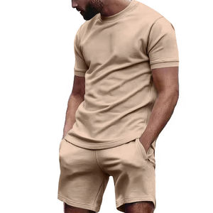 Latest <b>Design</b> Wholesale Custom Summer New Arrival <b>Men</b> Casual Sportswear Breathable <b>T</b> <b>Shirt</b> <b>and</b> <b>Shorts</b> 2 Piece <b>Set</b> - Product Image 1