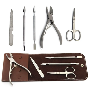 Kit de pédicure manucure personnalisé 5 pièces de haute qualité en acier inoxydable de qualité médicale lime à ongles poussoir à cuticules Plus! - Product Image 3