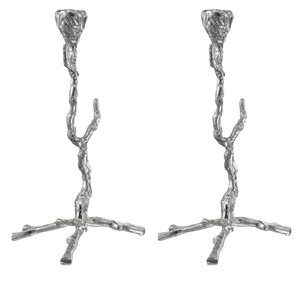 Porte-bougie en aluminium personnalisé en forme de bois de cerf argenté brillant élégant fait à la main, décoration de table à 4 bougies pour le bureau ou la maison, Noël - Product Image 6