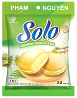 SOLO Délicieux Gâteau à la Crème de Pandan à Texture Moelleuse, Prêt à Consommer, Sachet 216g, Ingrédients Frais et Nutritifs, Crème Parfumée, 12