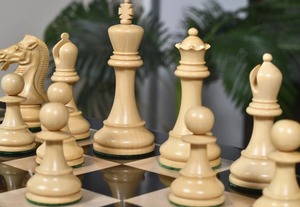 Pièces d'échecs professionnelles Elgin Marble Knight Staunton, en ébène et en bois de laurier, lestées, roi de 4,0 cm, au meilleur prix - Product Image 2