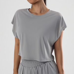 Camiseta holgada de manga corta, camiseta sin mangas transpirable suave, camiseta sin mangas para correr, Fitness, camiseta sin mangas deportiva para gimnasio, camiseta sin mangas para mujer, chaleco de gran tamaño para hombre - Product Image 5