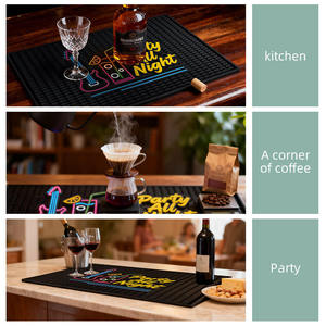 Thickened <b>Silicone</b> Eco-Friendly Designer Bar <b>Mat</b> Waterproof Spill Proof Drip <b>Mat</b> for Commercial Bar Counter Table Kitchen - Product Image 3