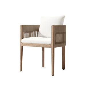 Chaise de salle à manger d'extérieur de luxe Zenith The Mocoto, structure en bois rembourrée, collection de meubles commerciaux pour hôtels, complexes hôteliers, patios et jardins. - Product Image 2