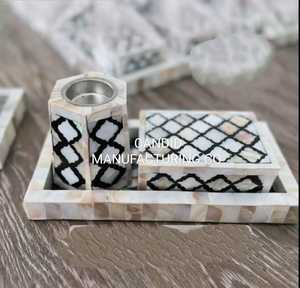 Acheter Cadeaux de produits naturels Encens Bakhoor Brûleur Madkhan set de 3 pcs Plateau avec boîte Mubkhara - Product Image 6