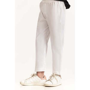 Pyjama blanc 100 % coton popeline KPJ-BLD23-001, doux, respirant, taille élastique avec cordon de serrage, idéal pour la maison, demoiselle d'honneur, offre ODM - Product Image 1