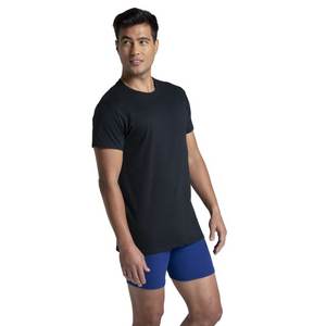 T-shirt basique à col rond pour hommes 100% coton, couleur unie, hauts classiques de haute qualité avec motif lavé, tenue quotidienne décontractée - Product Image 4
