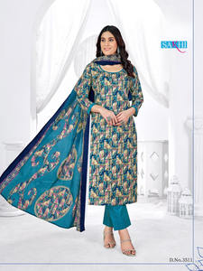 Nouveau 2024 Dernière belle robe Meilleur pantalon Kurti en pur coton et Dupatta avec fabrication de travaux imprimés de l'Inde à des prix abordables - Product Image 6