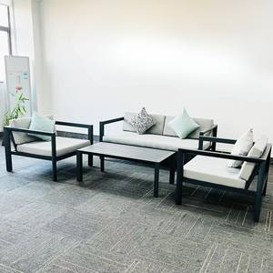 Modern 4-Piece Outdoor <b>Patio</b> <b>Furniture</b> Set Aluminum Frame Waterproof Eco-Friendly 3-Seater Sofa Armchairs Hotel Park Apartment - Product Image 1