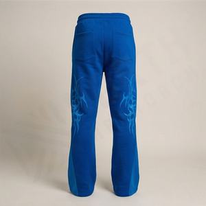 High Quality 500gsm Acid Wash <b>Jogger</b> Regular Fit <b>Men</b> Wide Leg Bottom Distressed Heavyweight Canvas Cotton Vintage Stacked <b>Pants</b> - Product Image 2