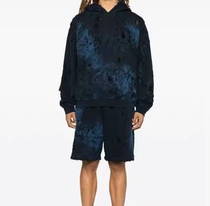 เสื้อมีฮู้ดโอเวอร์ไซส์ผ้าดิบแบบธรรมดาเสื้อฮู้ดผ้าฝ้ายผสมกันลมป้องกันการหดตัว - Product Image 5