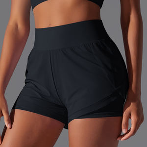 Short de Compression Double Couche Taille Élastique de Haute Qualité pour Femmes Vente en Gros Athlétique Couche de Base Short de Sport Motif Décoration - Product Image 4