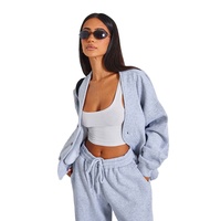Sweat-shirt décontracté surdimensionné pour femme, col boutonné, en molleton doux, coupe décontractée, personnalisation du logo avant, haute qualité