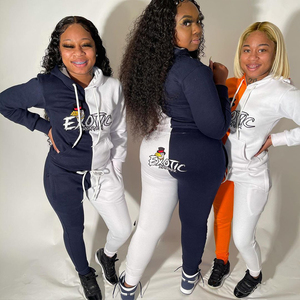 Nouvelle couleur, ensembles de survêtement d'hiver pour femmes, grande taille, vêtements de rue, arrivée, adulte, décontracté, 100% coton, à capuche, respirant, sweat - Product Image 5