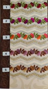 Fait sur mesure dans de magnifiques rubans et lacets brodés à la machine de conception florale dans divers designs et couleurs pour robes de mariée - Product Image 3