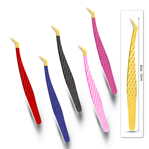 Pince à épiler en fibre diamantée en forme de bec d'oiseau Testé à la main Isolation Extension de cils Pince à épiler disponible dans toutes les couleurs - Product Image 1