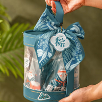Boîte d'emballage transparente pour gâteaux Zongzi du Festival du Dragon Chinois, écologique, avec nœud en soie verte, portable, pour cadeaux, vente en gros