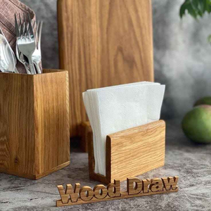 Distributeur de serviettes en bois classique, de qualité supérieure, durable et écologique, boîte à mouchoirs carrée, centre de table, support pour restaurant, hôtel - Product Image 3