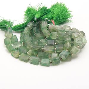 Cuentas con forma de pepitas facetadas de fluorita verde Natural de alta calidad para hacer joyas de diseñador de proveedor indio a la venta - Product Image 3