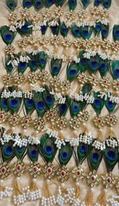 Broches de mariage Kundan en plumes de paon pour Baraat swagat-bienvenue-épingles de sûreté-Mehndi Shaadi mariage Sangeet Haldi faveurs en vrac - Product Image 2
