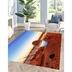 Alfombra de Paisaje Marino: Reflejo en Gota de Agua, Alfombra de Arte Abstracto, Alfombra de Chenilla - Product Image 2