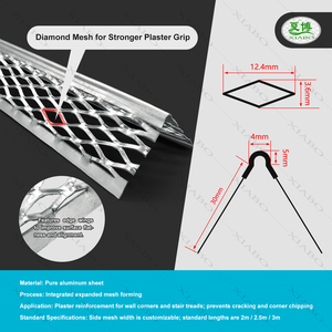 Perfil de esquina de malla metálica expandida galvanizada <span class=keywords><strong>para</strong></span> paneles de yeso, protector de esquina de pared antirrotura con alas de malla de diamante - Product Image 3