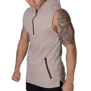 2024 meilleure vente usine en gros OEM Logo personnalisé hommes manches moins nouveau style pull à capuche Street wear sweats à capuche - Product Image 6