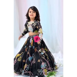 Summer Latest Western Pattern Design Lahenga Choli Set para Kid Girl Fabricación en India Gujarat - Product Image 1