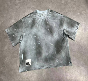 Wholesale Clothing Manufacturer Custom 100% Cotton Vintage Wash Dirty <b>Spray</b> Tee DTG Printing Oversized Tee for Men - Product Image 1