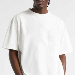 T-shirt pour hommes Crop Boxy Fit Tshirt pour hommes 100% coton épaule tombante poids lourd luxe qualité logo personnalisé t-shirt uni pour hommes - Product Image 1