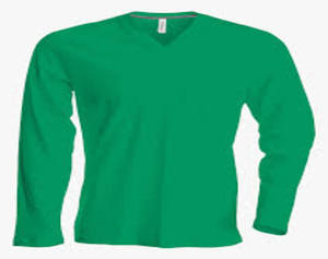 T-shirt décontracté pour homme en coton biologique 100% de haute qualité, col en V, coupe ajustée, 180 grammes, manches longues, design uni, écologique - Product Image 1